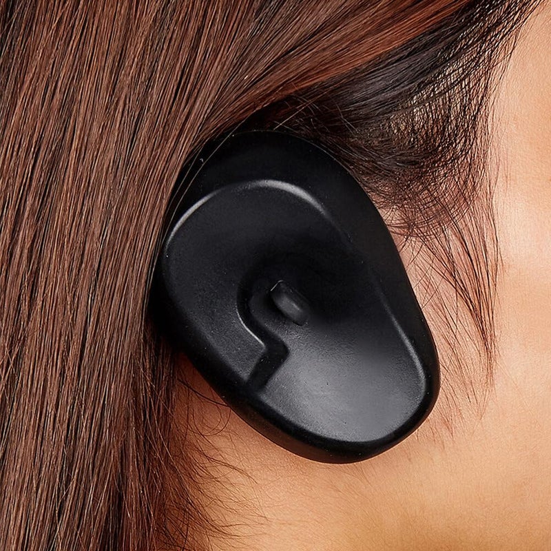 Quupy 3 Pairs Reusable Hairdressing Silicone Ear Covers Hair Dye Shield Protector Salon Hair Styling Tool DIY Accessories (Color Random) - Image 3